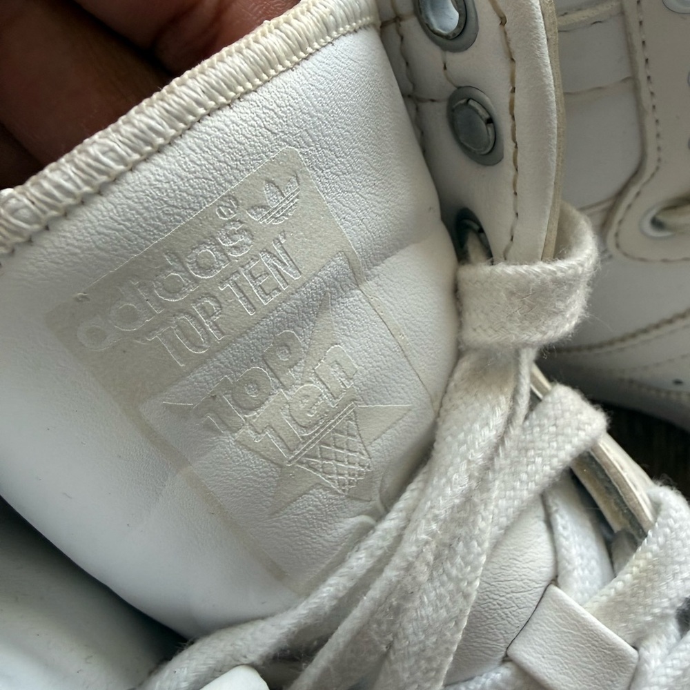 Adidas - White High-Top Sneakers - Men’s 8 (Women’s 9) - Picture 6 of 8
